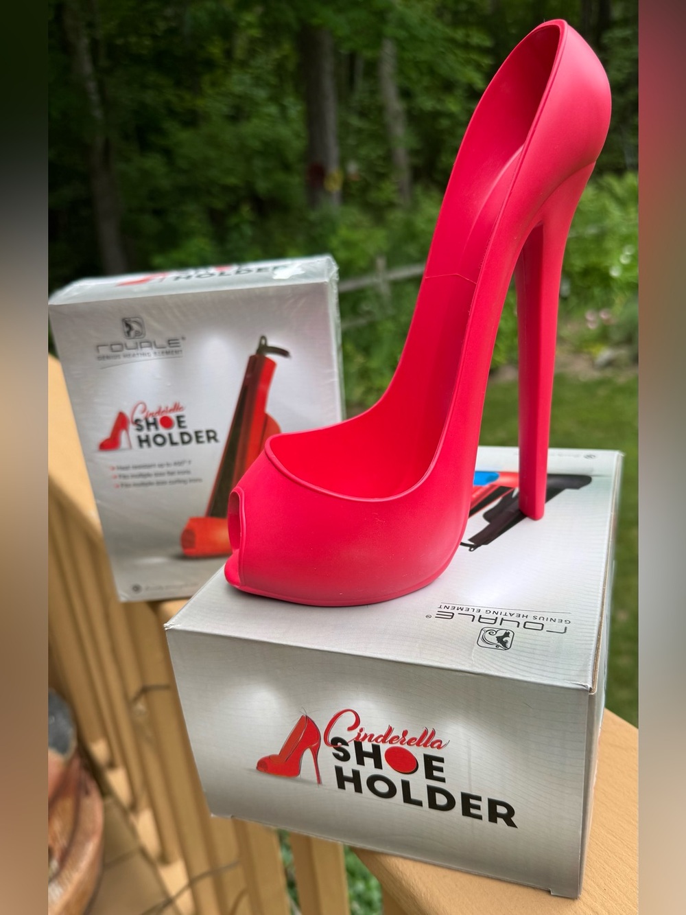 Cinderella Shoe Holder - Neon Red High-Heel Display